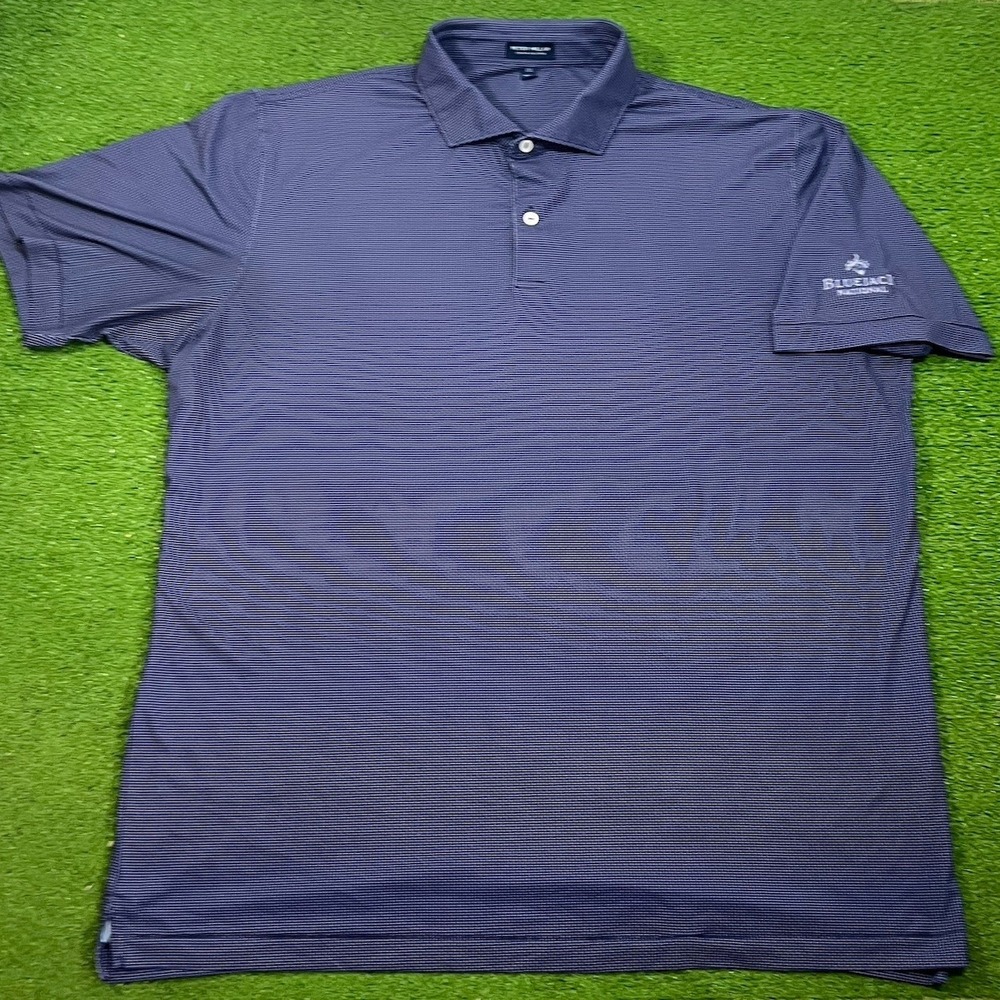 Peter Millar Golf Polo XL Crown Fitted Geometric Performance BlueJack National‎